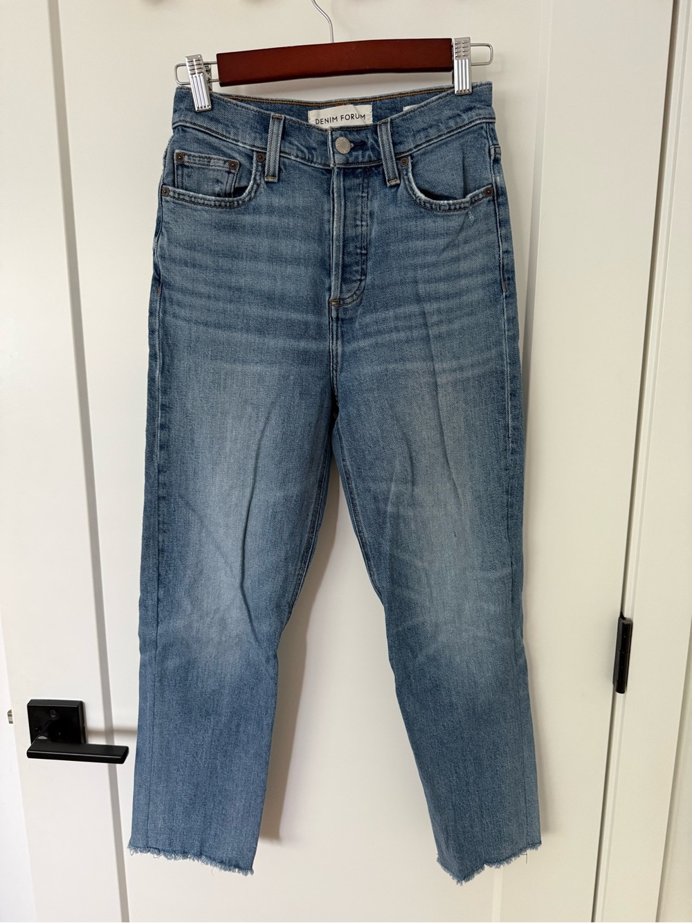 Denim Forum Arlington High-Rise Jeans in Light Blue Wash